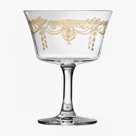 Retro Fizz 1890 Cocktailglas 20 cl - med guldmønster (6 stk.)